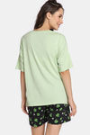 Rosaline Bon Appetit Knit Cotton Shorts Set - Black Beauty — thumbnail 3